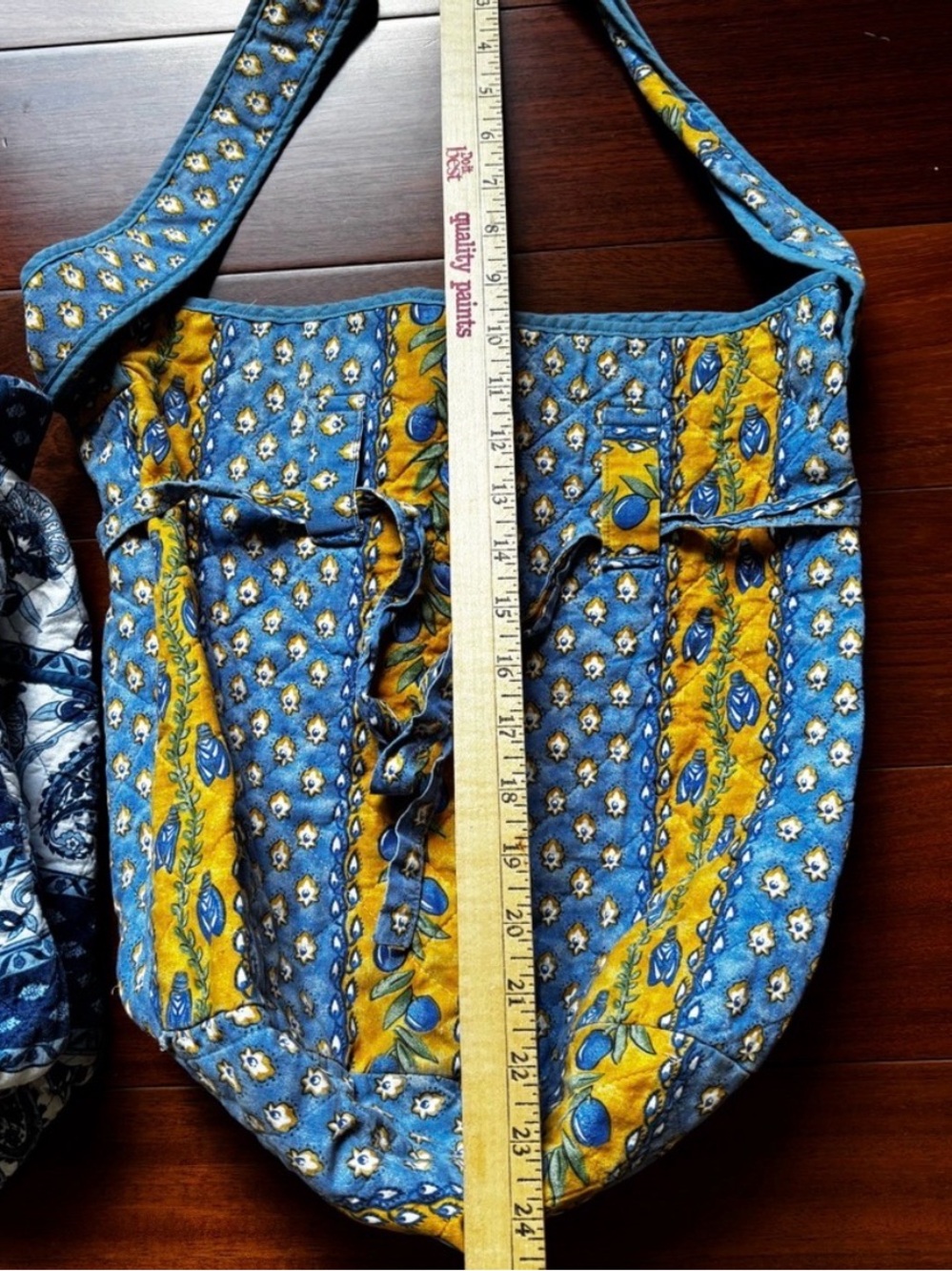 Quilted Blue and Yellow Floral Shoulder Bag - reserved for @jeericson